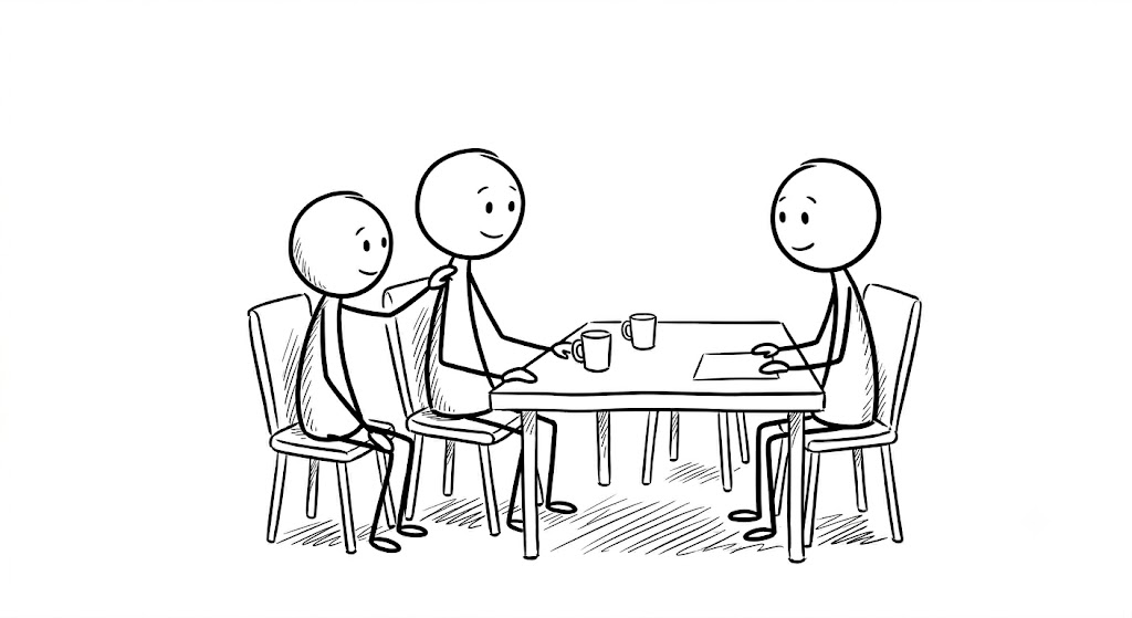 Naast je bij gesprekken